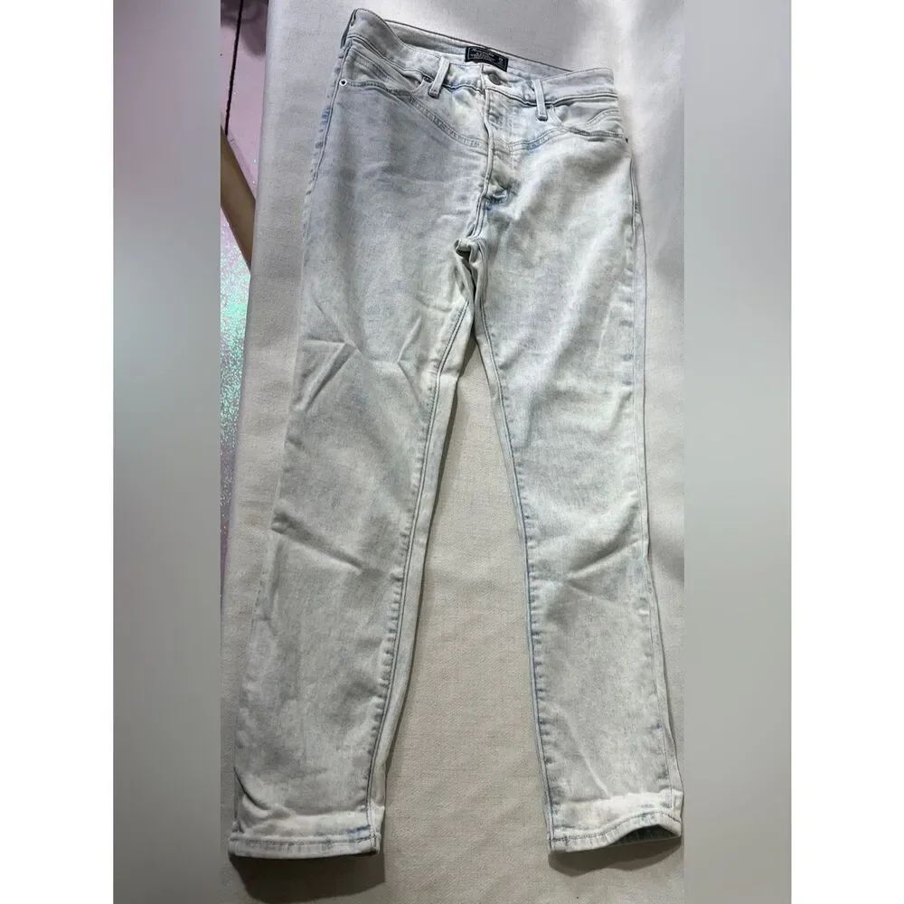 Abercrombie & Fitch Simone High Rise Ankle Flare Jeans 2S 26S Light Wash